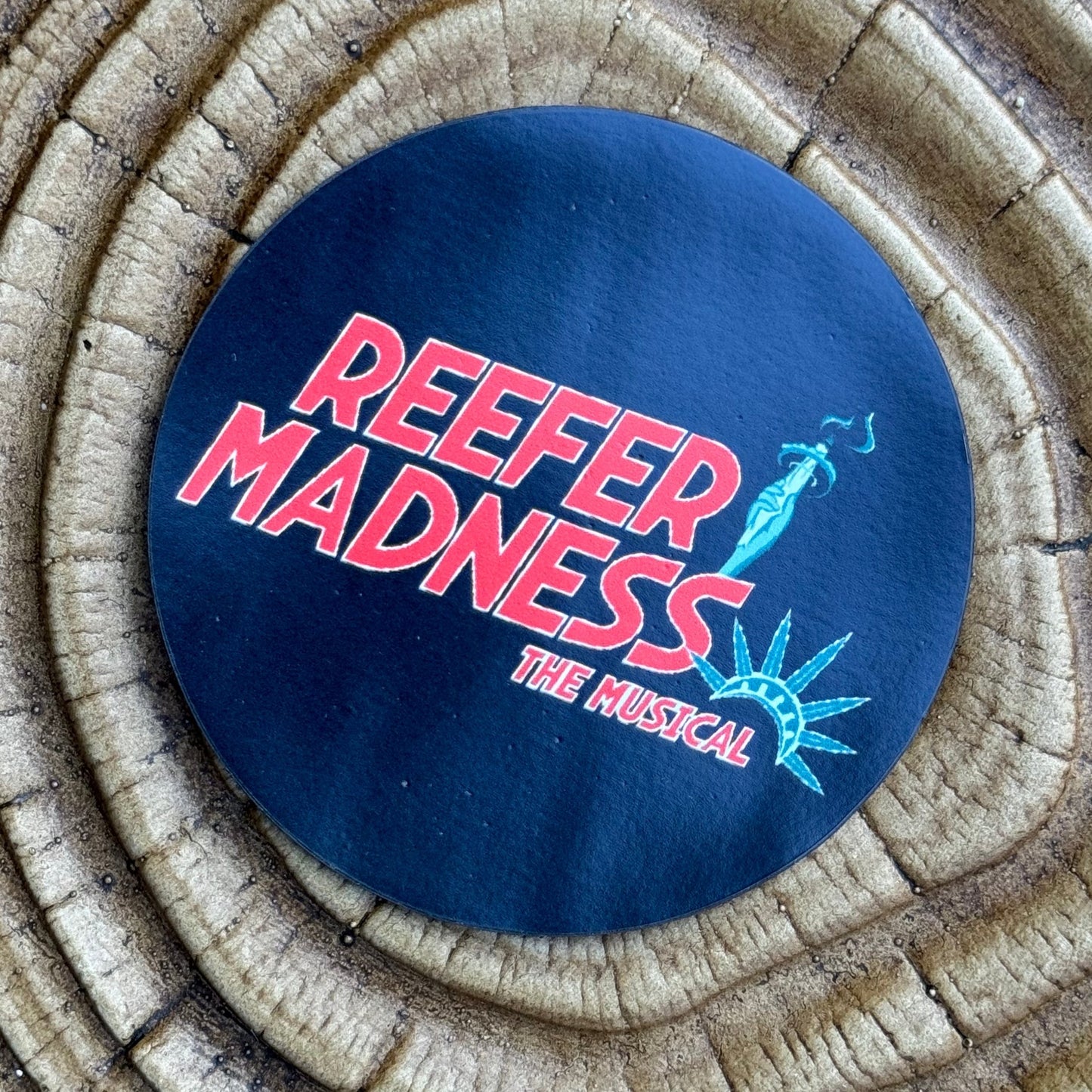 Reefer Madness Logo Branded Round Magnet (black)