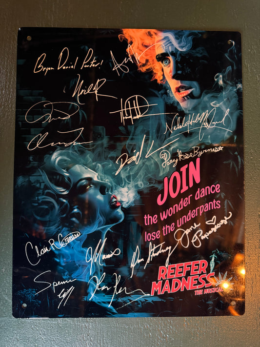 Reefer Madness Revival cast signed metal poster