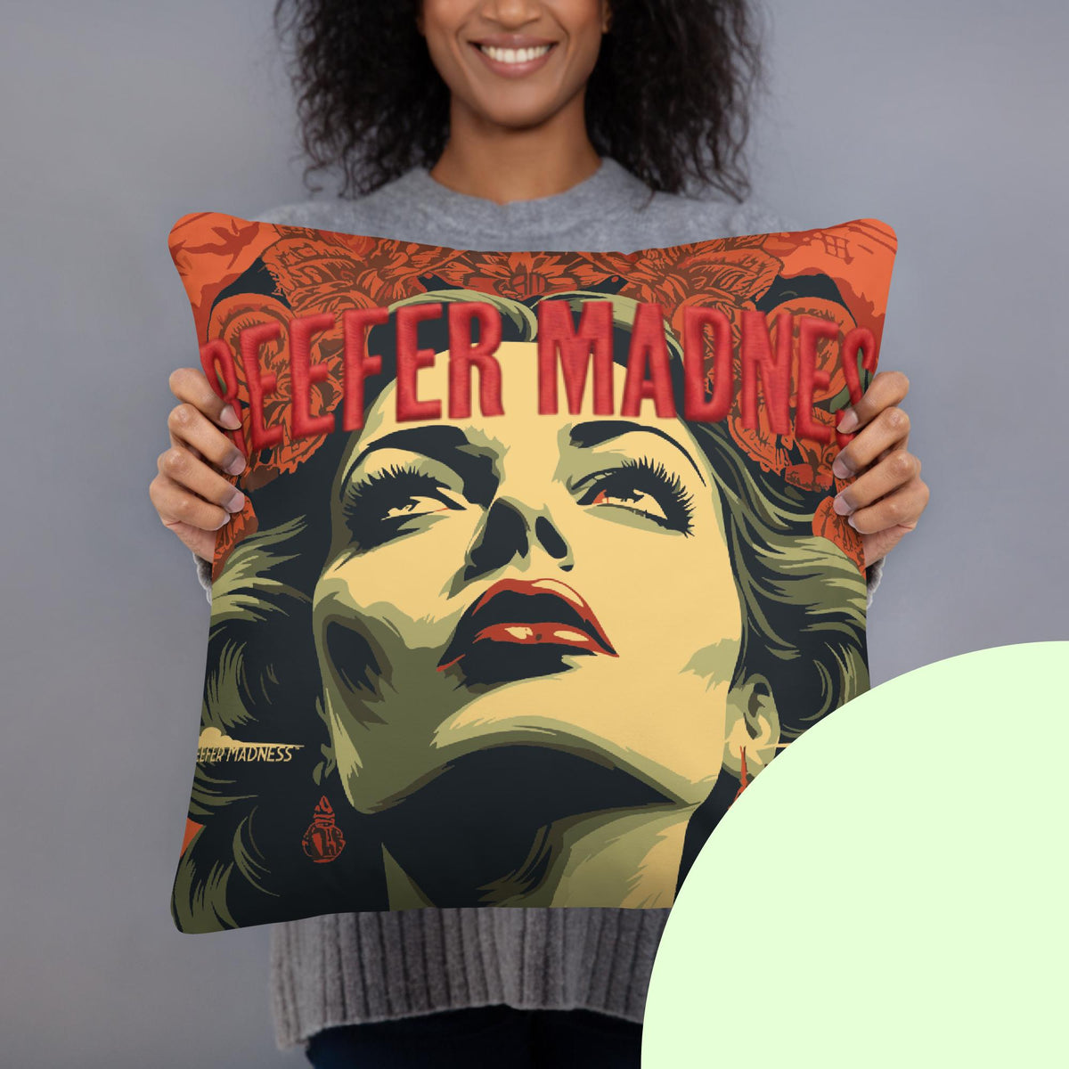 Reefer Madness Throw Pillow — front view