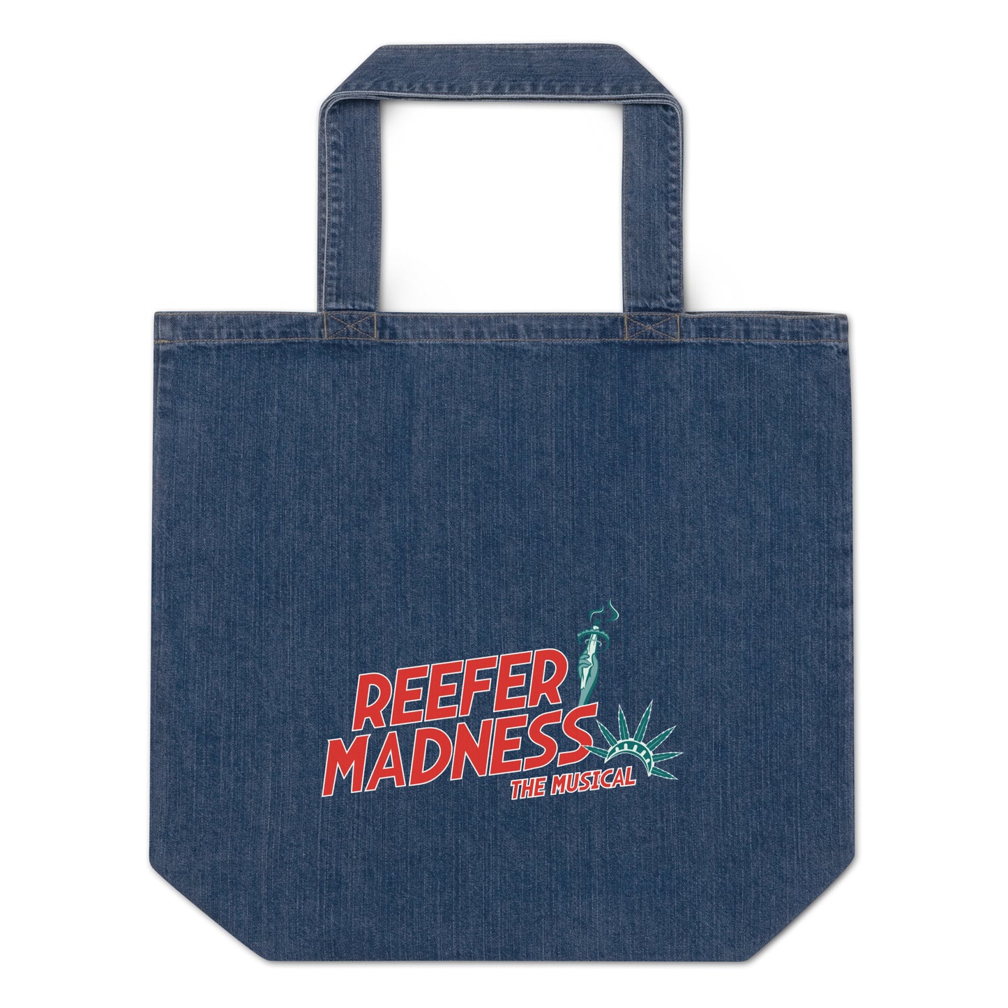 Organic denim tote bag