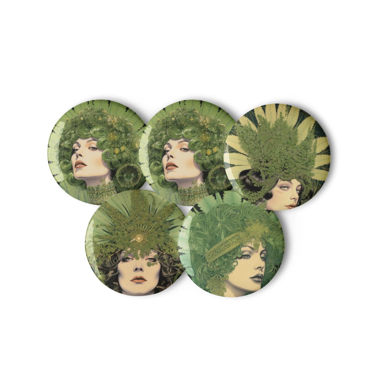 Set of pin buttons