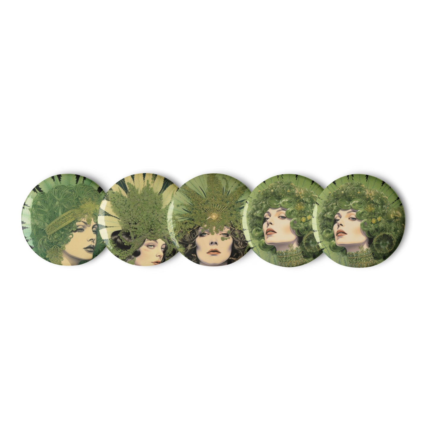 Set of pin buttons