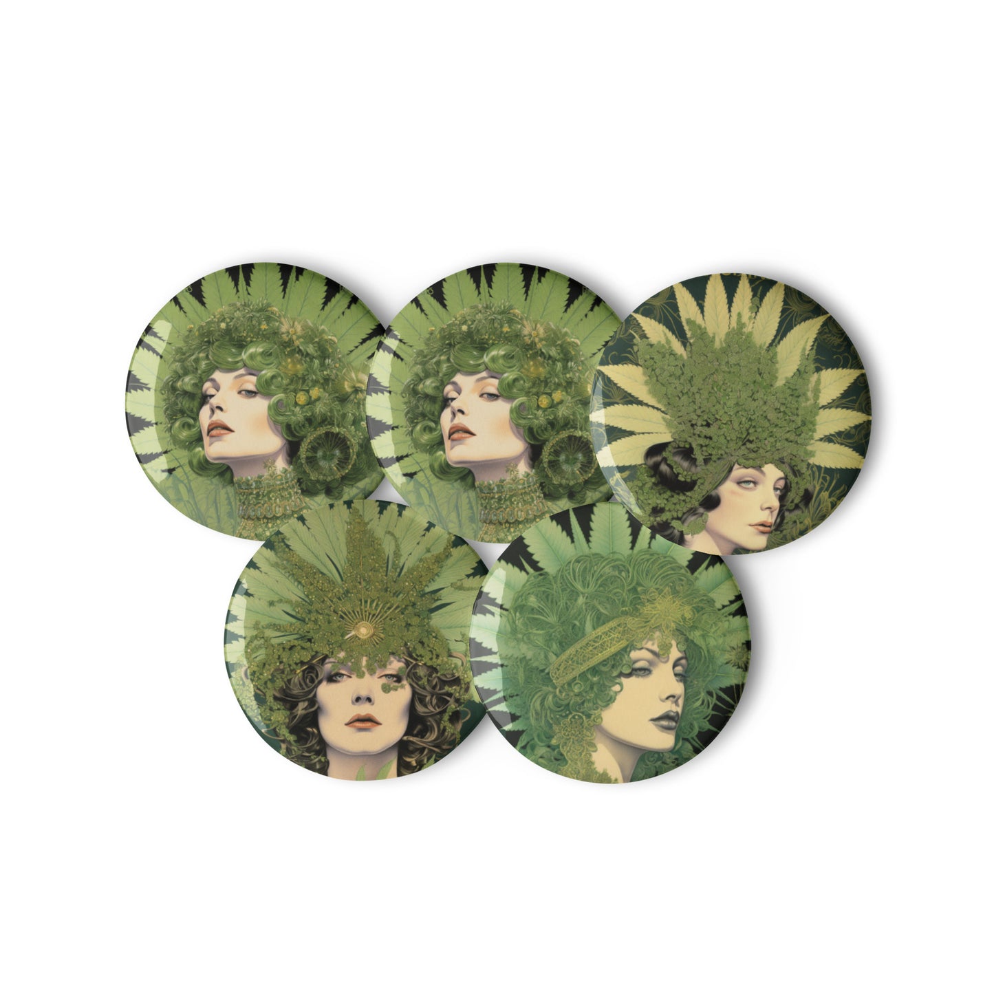 Set of pin buttons