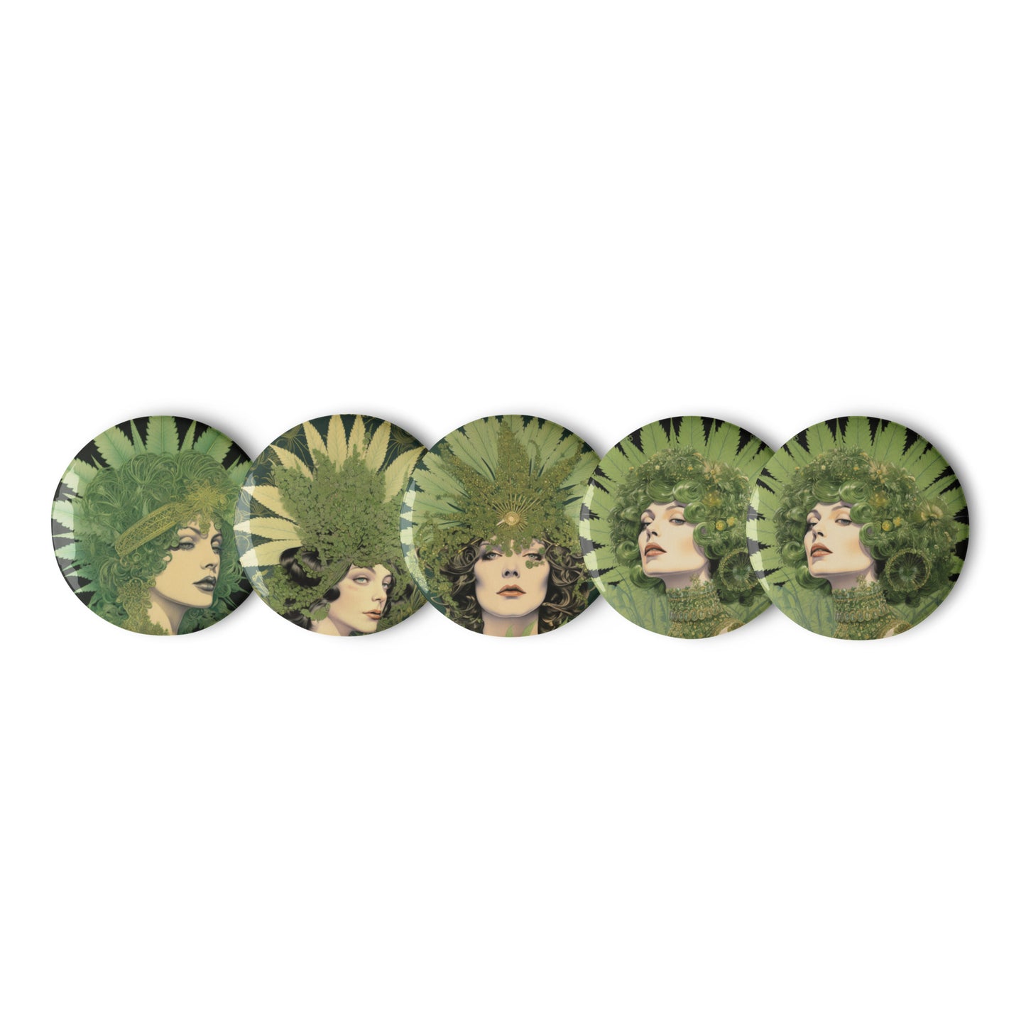 Set of pin buttons