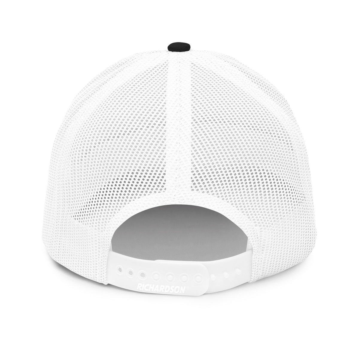 Reefer Madness Snapback Trucker Cap in black white — back view