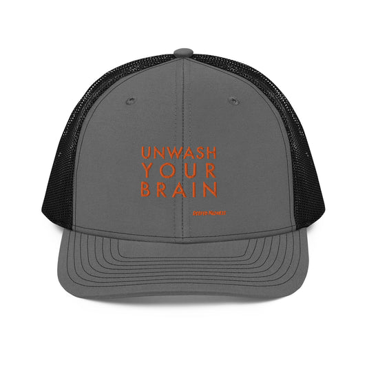 Reefer Madness Snapback Trucker Cap in charcoal black — front view